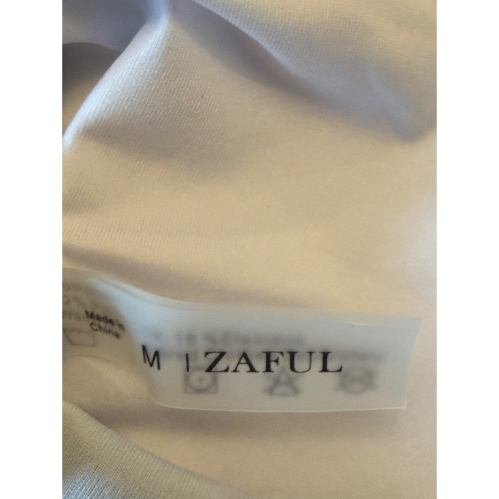 Zaful Teal Blue Bikini Top Pink Scalloped Trim Square Neck Swim Top Medium NWT - Picture 3 of 3